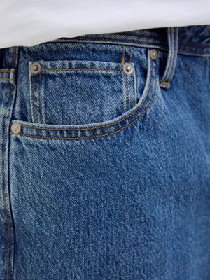 Baggy fit shorts stonewash blå för män