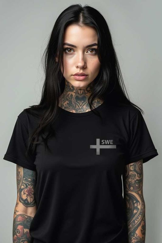 SWE gray flag T-shirt ladies