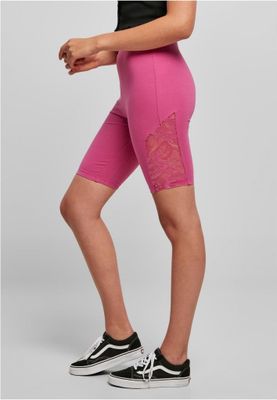 Short cycling pants with lace and high waist