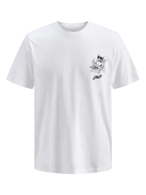 Vit T-shirt chilling bulldog