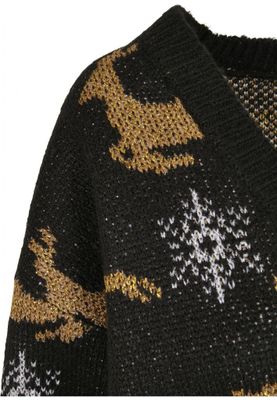 Christmas cardigan with snowflakes and Christmas reindeer oversize lady