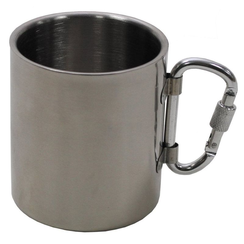 Mug with double side and carabiner