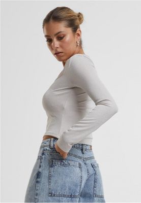 Ladies Glitter Square Neck Longsleeve