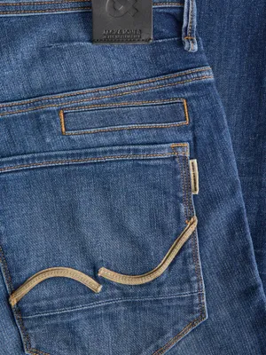 Mörkblå stentvättade jeans tapered fit - MIKE
