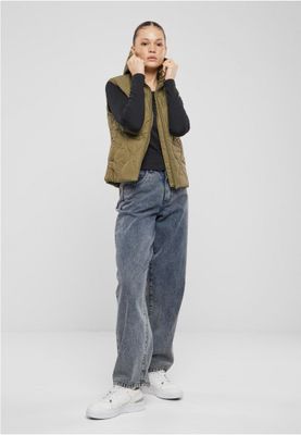 Women's lightweight quilted vest with hood