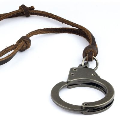 Läderhalsband med handboja