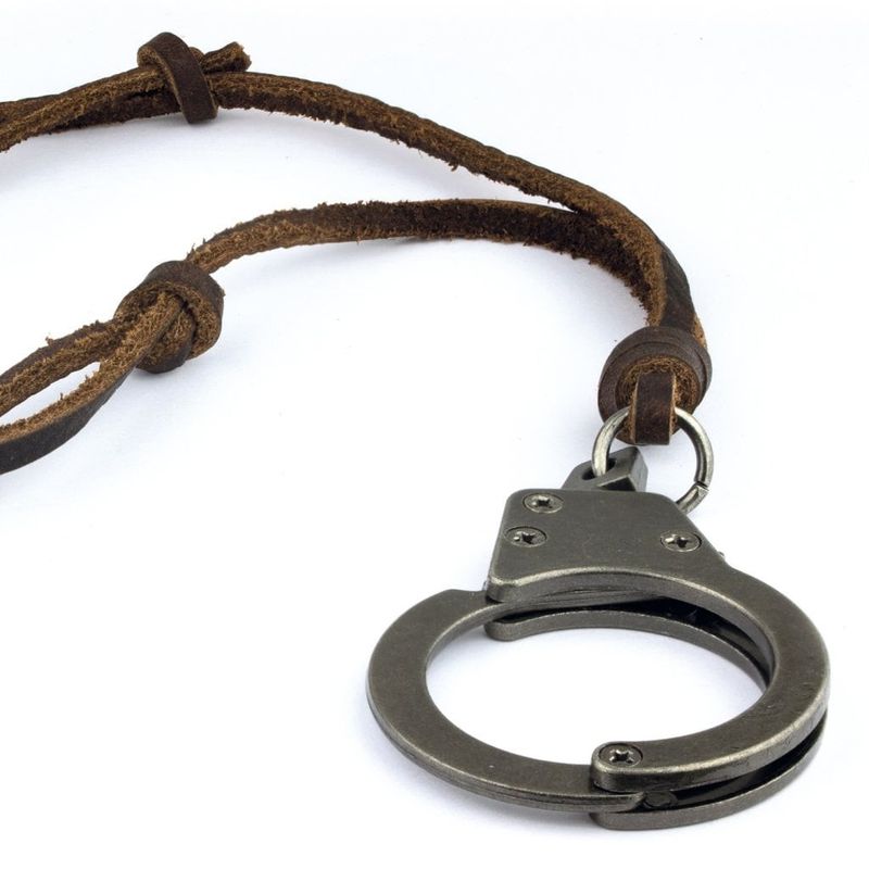 Läderhalsband med handboja