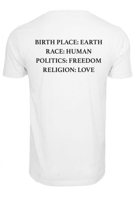 White t-shirt with red heart lady