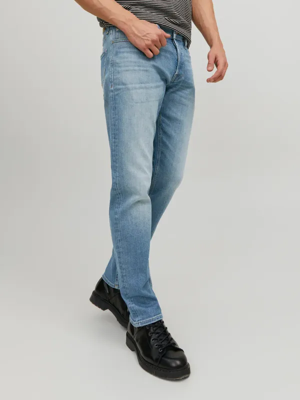Ljusblå skinny fit jeans herr - MIKE