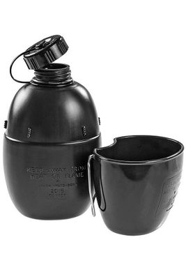 NATO water bottle with mug