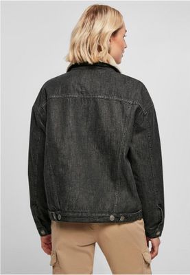 Ladies Oversized Sherpa Denim Jacket