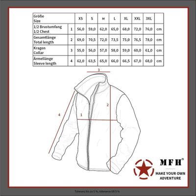Waterproof green fleece jacket with inner pocket