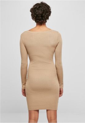 Ribbed dress with long sleeves