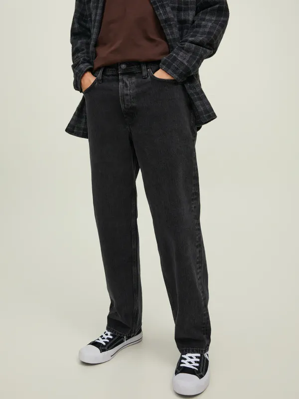 Svarta loose fit jeans herr - EDDIE