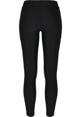Black leggings in ribbed fabric