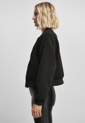 Ladies Oversized Sherpa Bomber Jacket