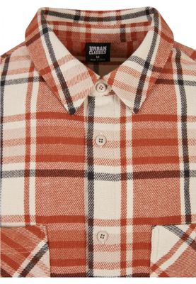 Long Oversized Checked Leaves Shirt