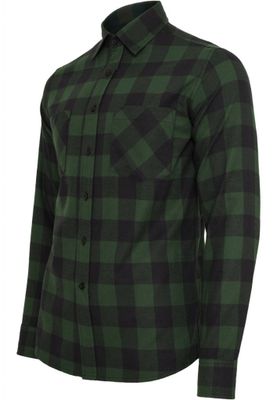 Flanelskjorte Ternet Sort/Mørkegrøn