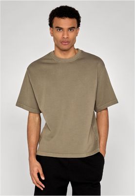 T-shirt för herr i bomullsfrotté – ljus olivgrön