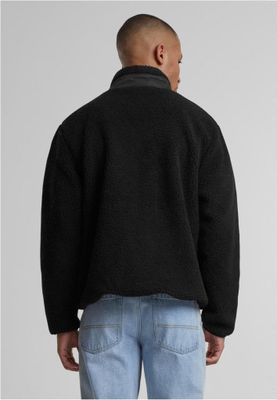 Sporty fleece jacket for men with zipper and breast pocket