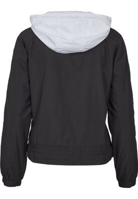 Three-color windbreaker with hood lady