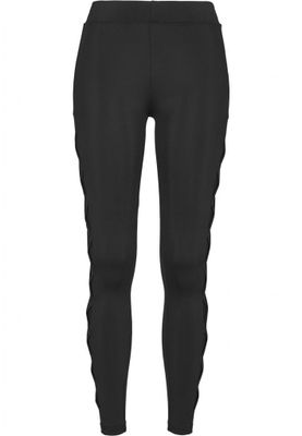 Ribbade leggings med mesh