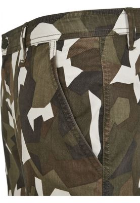 Geometric camo cargo shorts