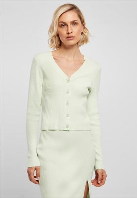 Ladies Short Rib Knit Cardigan