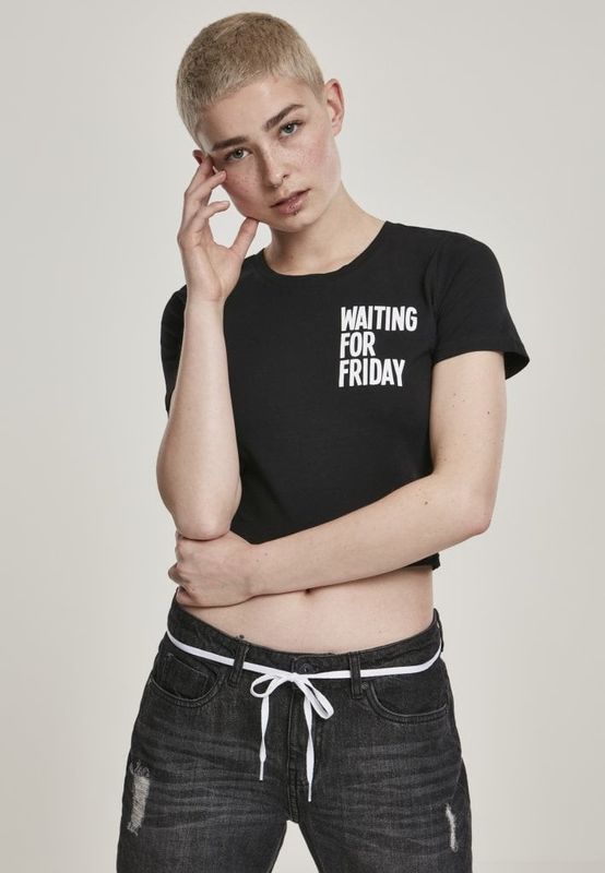 Ladies Waiting For Friday Cropped Tee