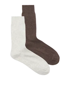 Kostymstrumpor herr ljusgrå och brun - 2-pack