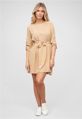 Beige Turn-Up Dress