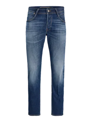Mörkblå stentvättade jeans tapered fit - MIKE