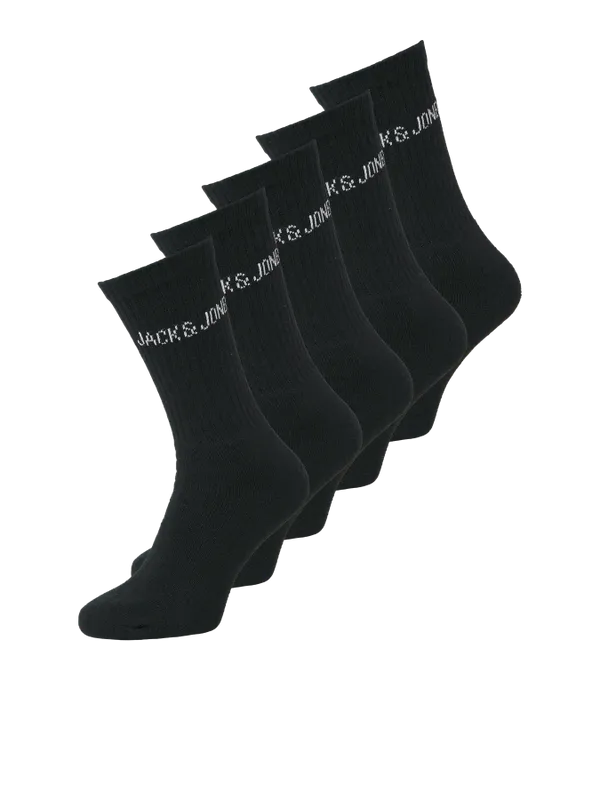 Svarta tennisstrumpor herr - 5-pack