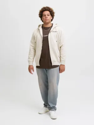 Brun T-shirt med liten logga – Jack & Jones Plus Size
