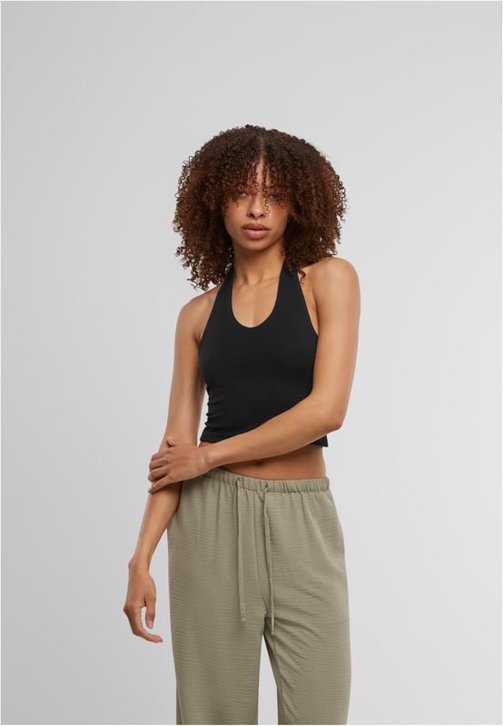Halterneck Jersey Top i Modern Stil