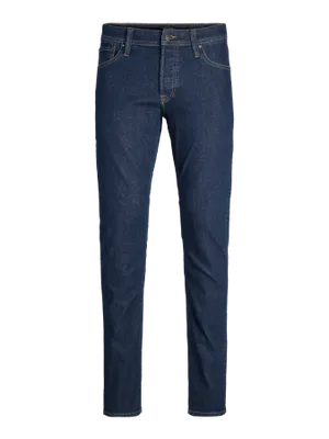 Mörkblå otvättade slim fit jeans - GLENN
