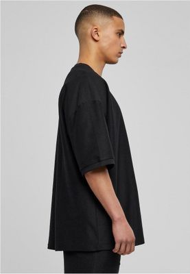 Ribbstickad t-shirt i kraftig frotté herr