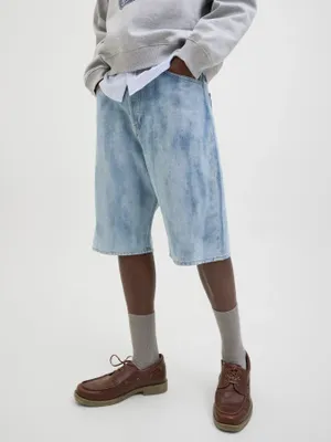 Blå denimshorts herr – klassiska femficksjeans i ekologisk bomull