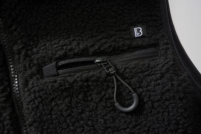 Vest in teddy fleece - black
