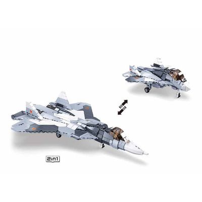 Grey white jet fighter 2in1 - Sluban - M38-B0986