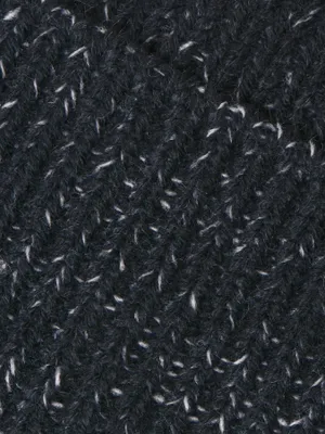 Stickad Mössa Herr – Melerad Marinblå Beanie