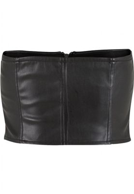 Synthetic Leather Bandeau Top