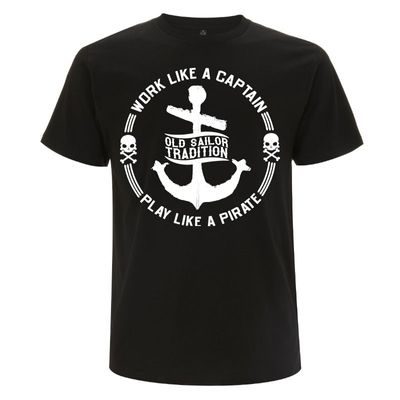 Work like a captain svart t-shirt