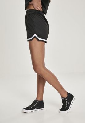 Ladies Stripes Mesh Hot Pants