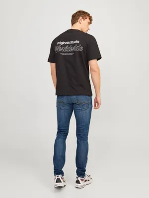 Blå super stretch slim fit jeans - GLENN