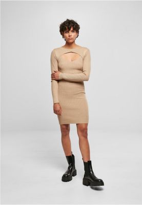 Ribbed dress with long sleeves