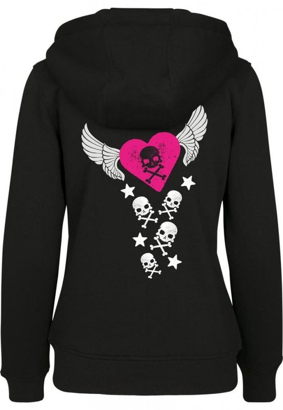 Skulls and heart ziphoodie dame