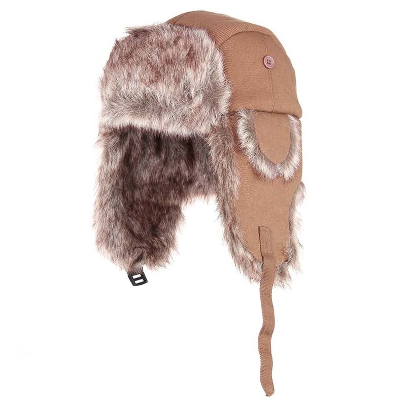 Sand-colored fur hat