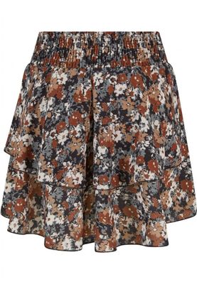 Mini skirt in 2 layers with floral print