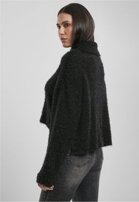 Feather sweater with a high neck